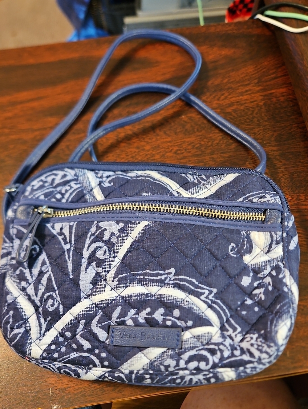 Vera Bradley Navy and White Quilted Crossbody Bag